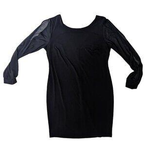 Sweet Storm Vintage sheer sleeve little black dress Size L